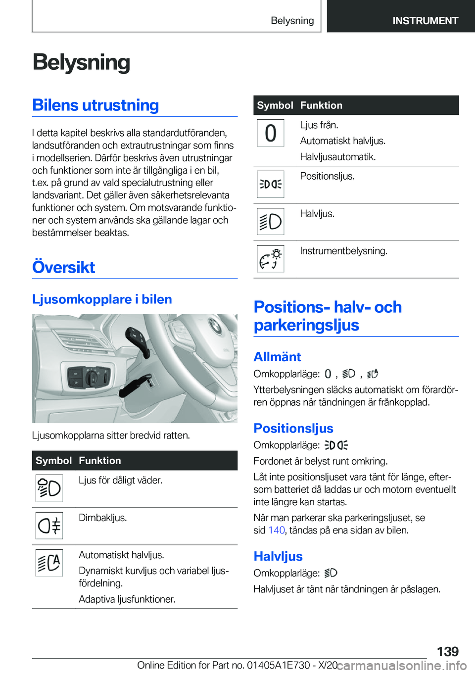 BMW X2 2021  InstruktionsbÖcker (in Swedish) �B�e�l�y�s�n�i�n�g�B�i�l�e�n�s��u�t�r�u�s�t�n�i�n�g
�I��d�e�t�t�a��k�a�p�i�t�e�l��b�e�s�k�r�i�v�s��a�l�l�a��s�t�a�n�d�a�r�d�u�t�f�