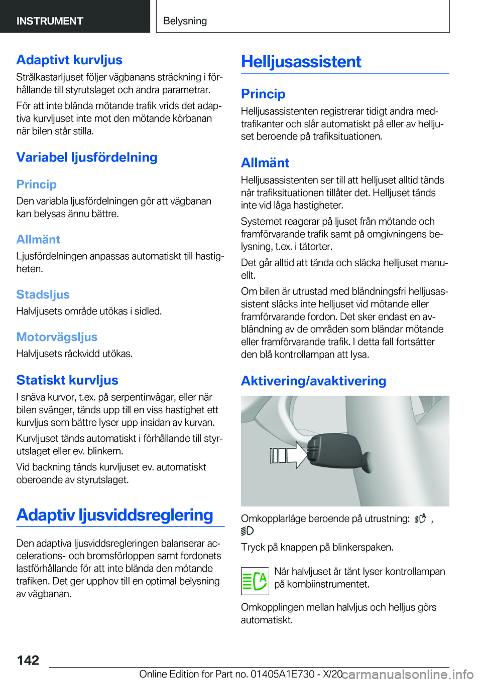 BMW X2 2021  InstruktionsbÖcker (in Swedish) �A�d�a�p�t�i�v�t��k�u�r�v�l�j�u�s
�S�t�r�å�l�k�a�s�t�a�r�l�j�u�s�e�t��f�