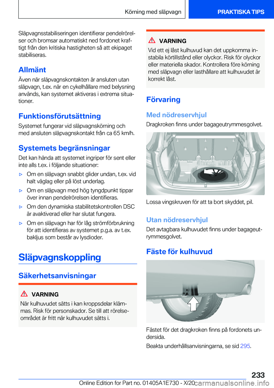 BMW X2 2021  InstruktionsbÖcker (in Swedish) �S�l�ä�p�v�a�g�n�s�s�t�a�b�i�l�i�s�e�r�i�n�g�e�n��i�d�e�n�t�i�f�i�e�r�a�r��p�e�n�d�e�l�r�