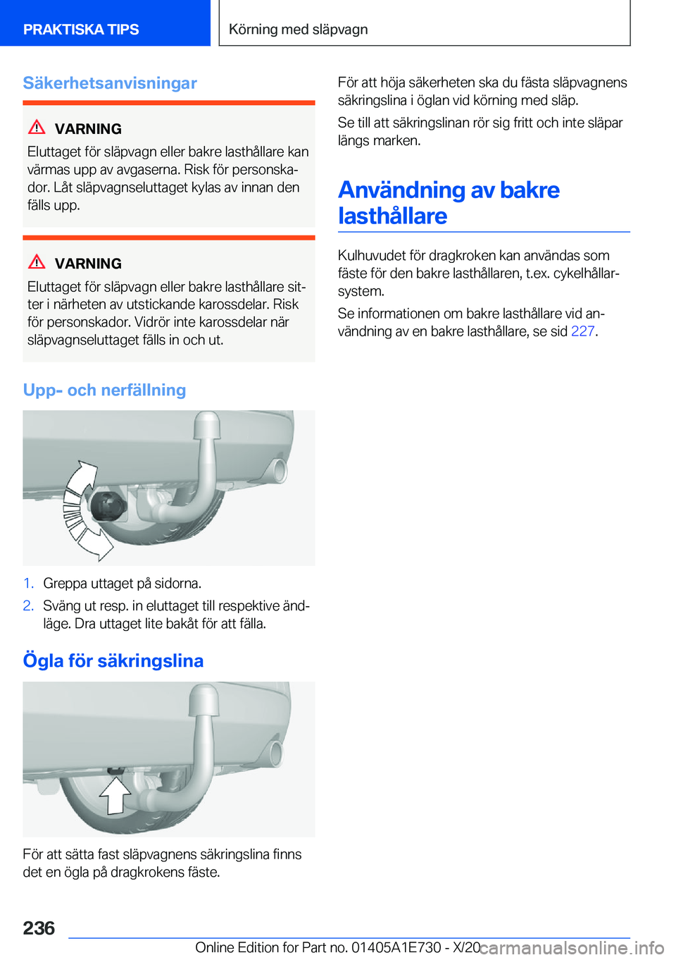 BMW X2 2021  InstruktionsbÖcker (in Swedish) �S�ä�k�e�r�h�e�t�s�a�n�v�i�s�n�i�n�g�a�r
�V�A�R�N�I�N�G
�E�l�u�t�t�a�g�e�t��f�