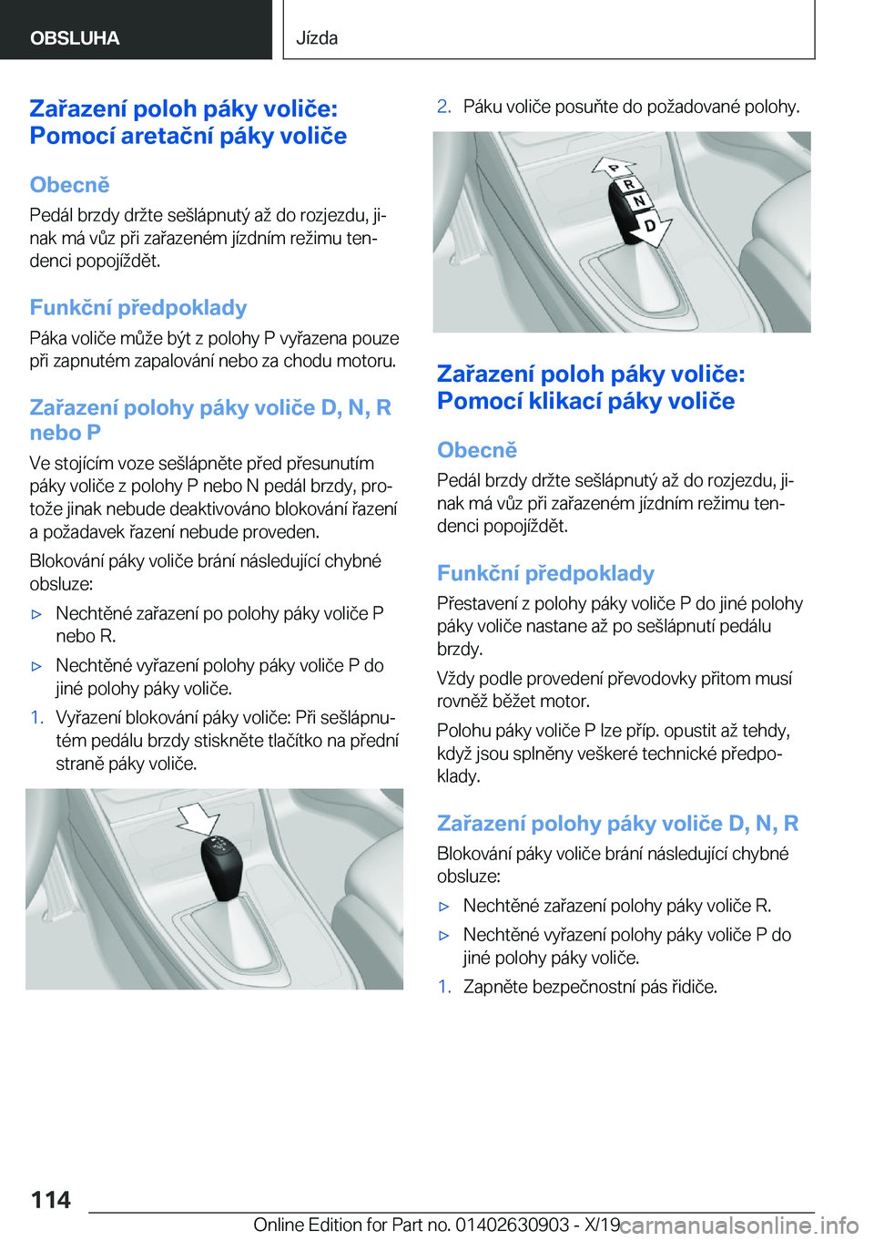 BMW X2 2020  Návod na použití (in Czech) �Z�a�a�z�e�n�