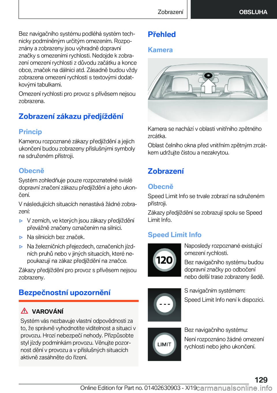 BMW X2 2020  Návod na použití (in Czech) �B�e�z��n�a�v�i�g�a�č�n�