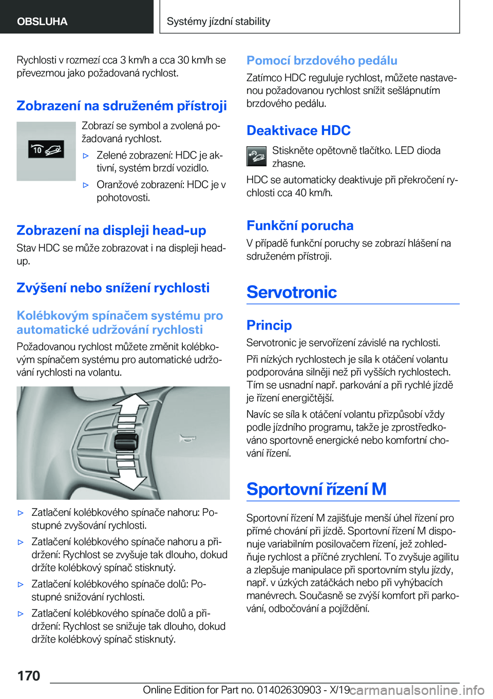 BMW X2 2020  Návod na použití (in Czech) �R�y�c�h�l�o�s�t�i��v��r�o�z�m�e�z�