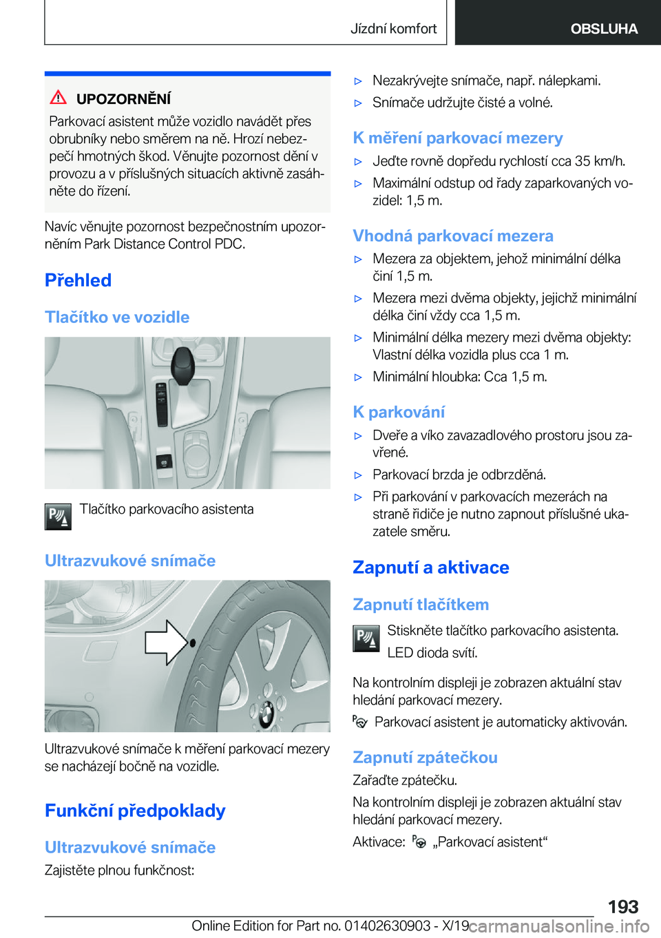 BMW X2 2020  Návod na použití (in Czech) �U�P�O�Z�O�R�N�Ě�N�