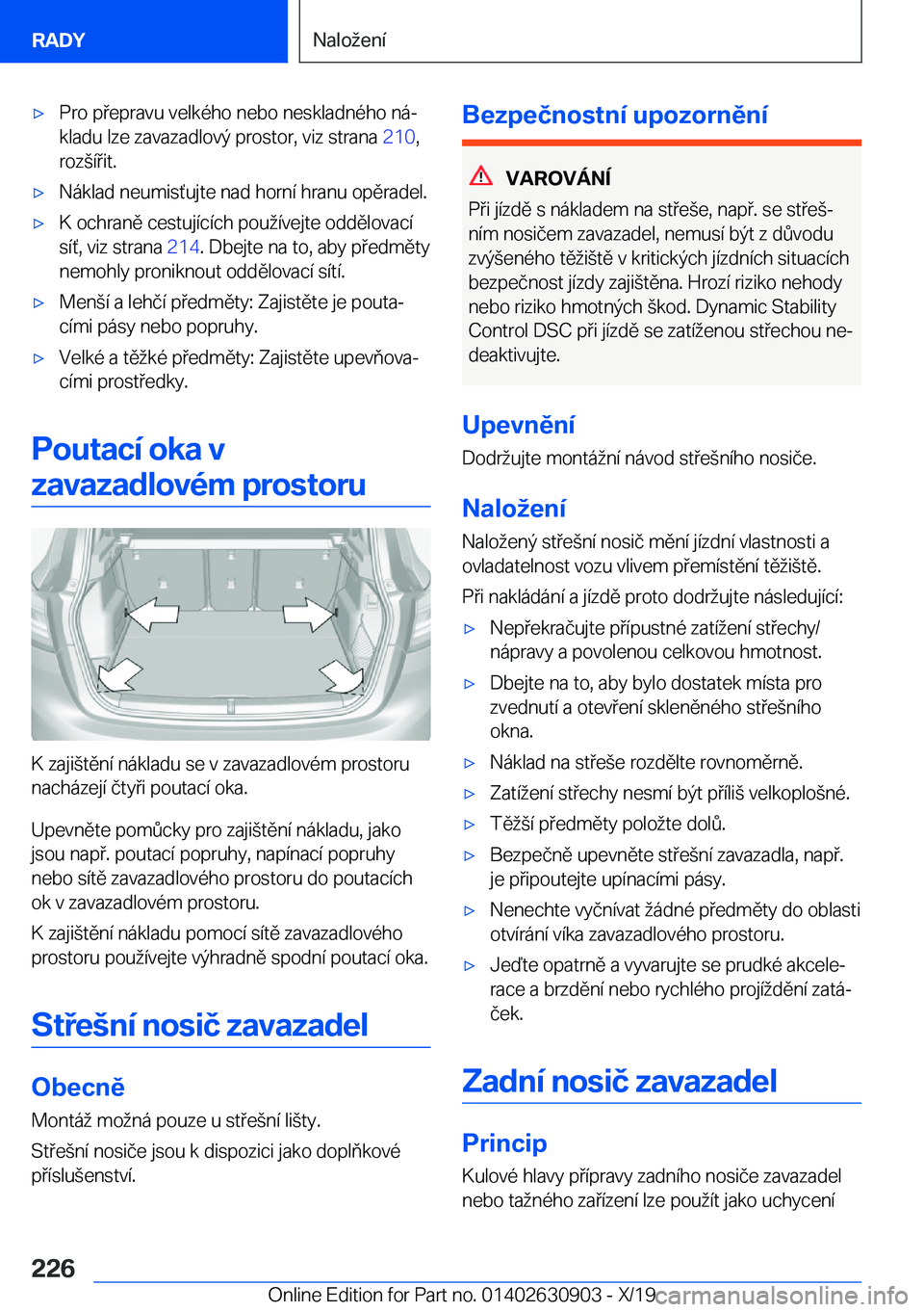 BMW X2 2020  Návod na použití (in Czech) x�P�r�o��p�e�p�r�a�v�u��v�e�l�k�
