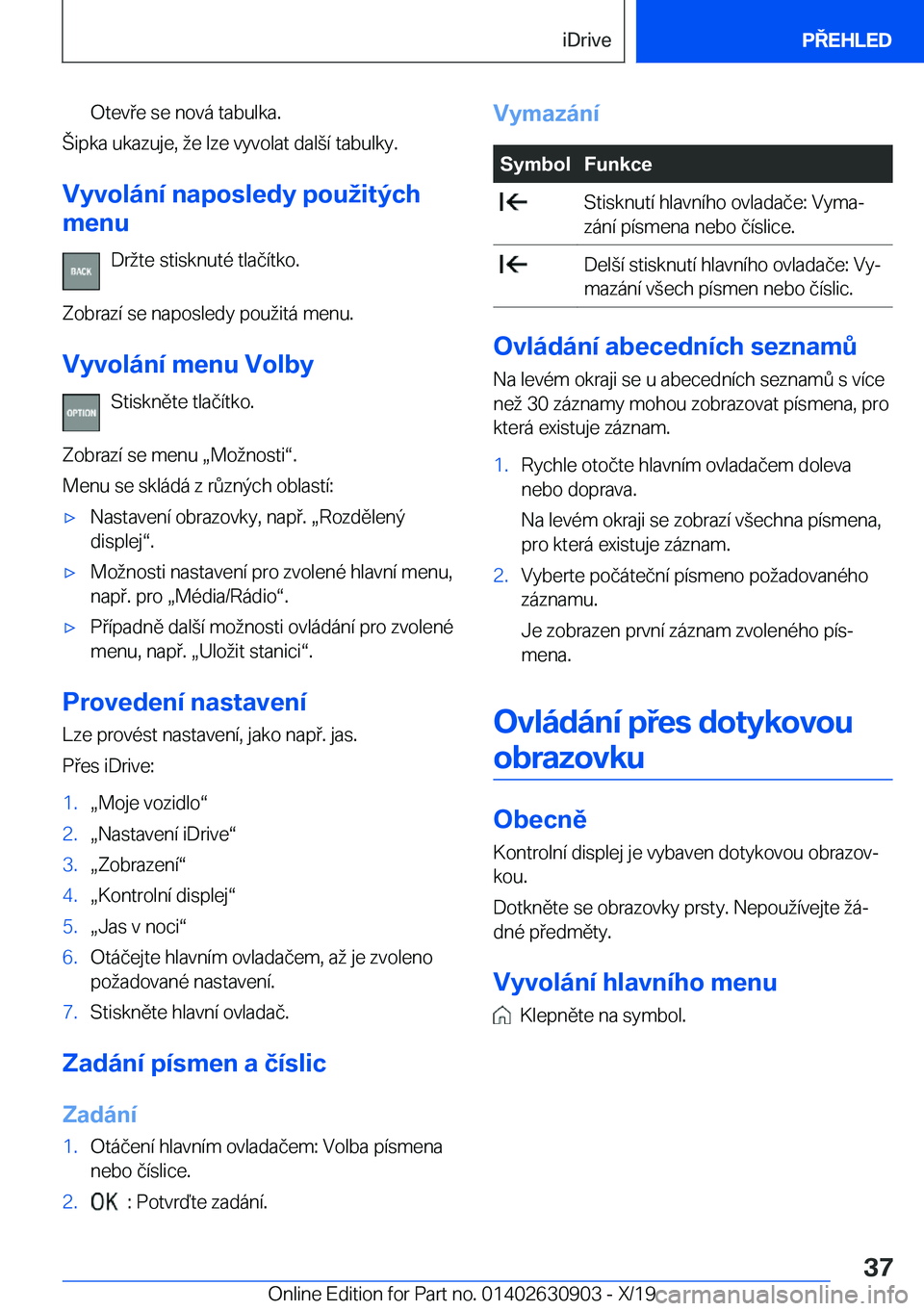 BMW X2 2020  Návod na použití (in Czech) �O�t�e�v�e��s�e��n�o�v�