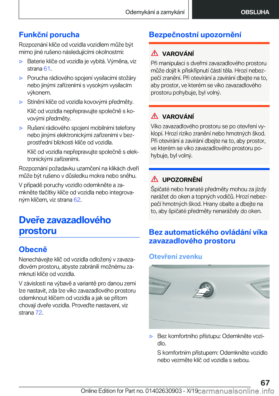 BMW X2 2020  Návod na použití (in Czech) �F�u�n�k�č�n�