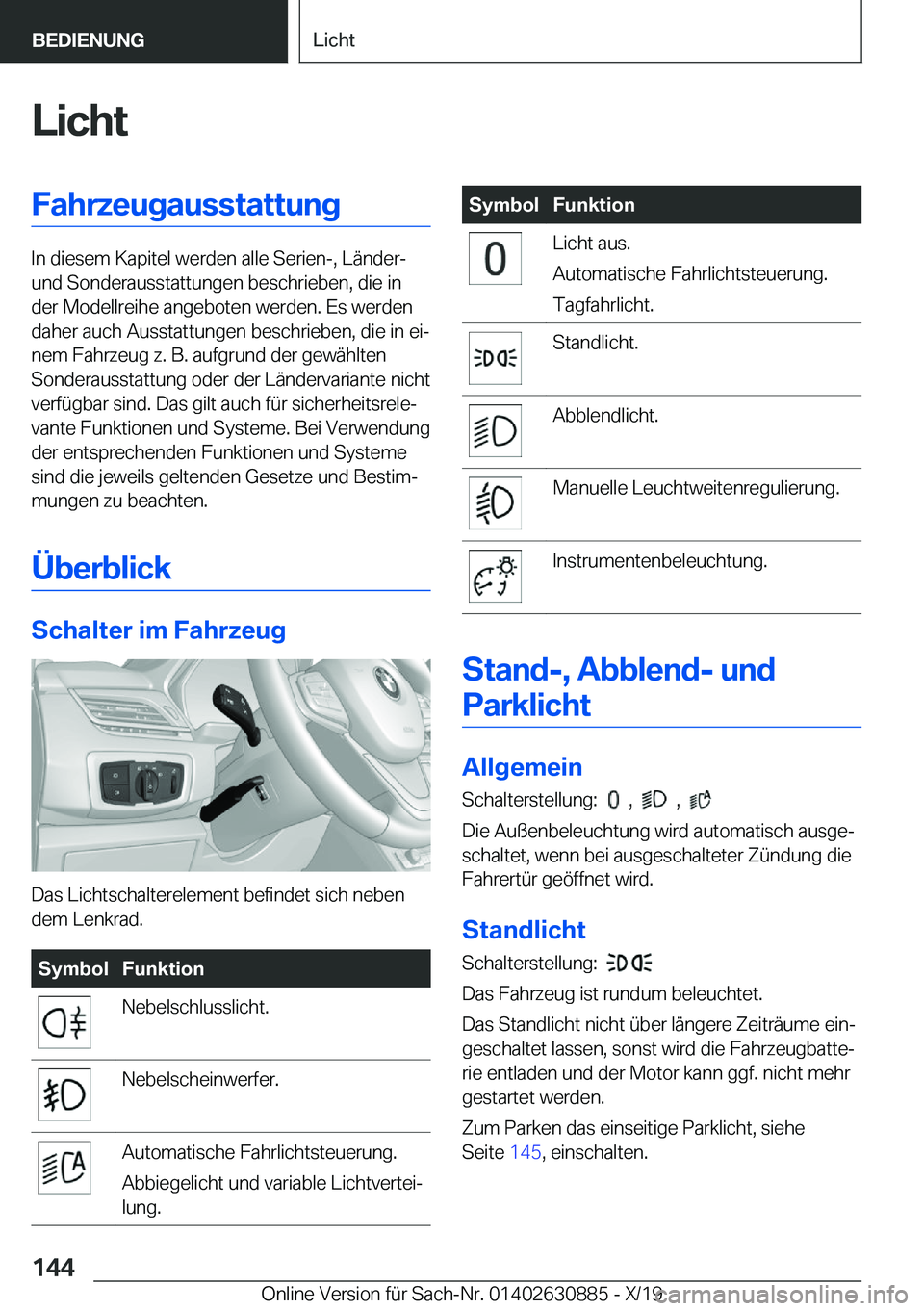 BMW X2 2020  Betriebsanleitungen (in German) �L�i�c�h�t�F�a�h�r�z�e�u�g�a�u�s�s�t�a�t�t�u�n�g
�I�n��d�i�e�s�e�m��K�a�p�i�t�e�l��w�e�r�d�e�n��a�l�l�e��S�e�r�i�e�n�-�,��L�