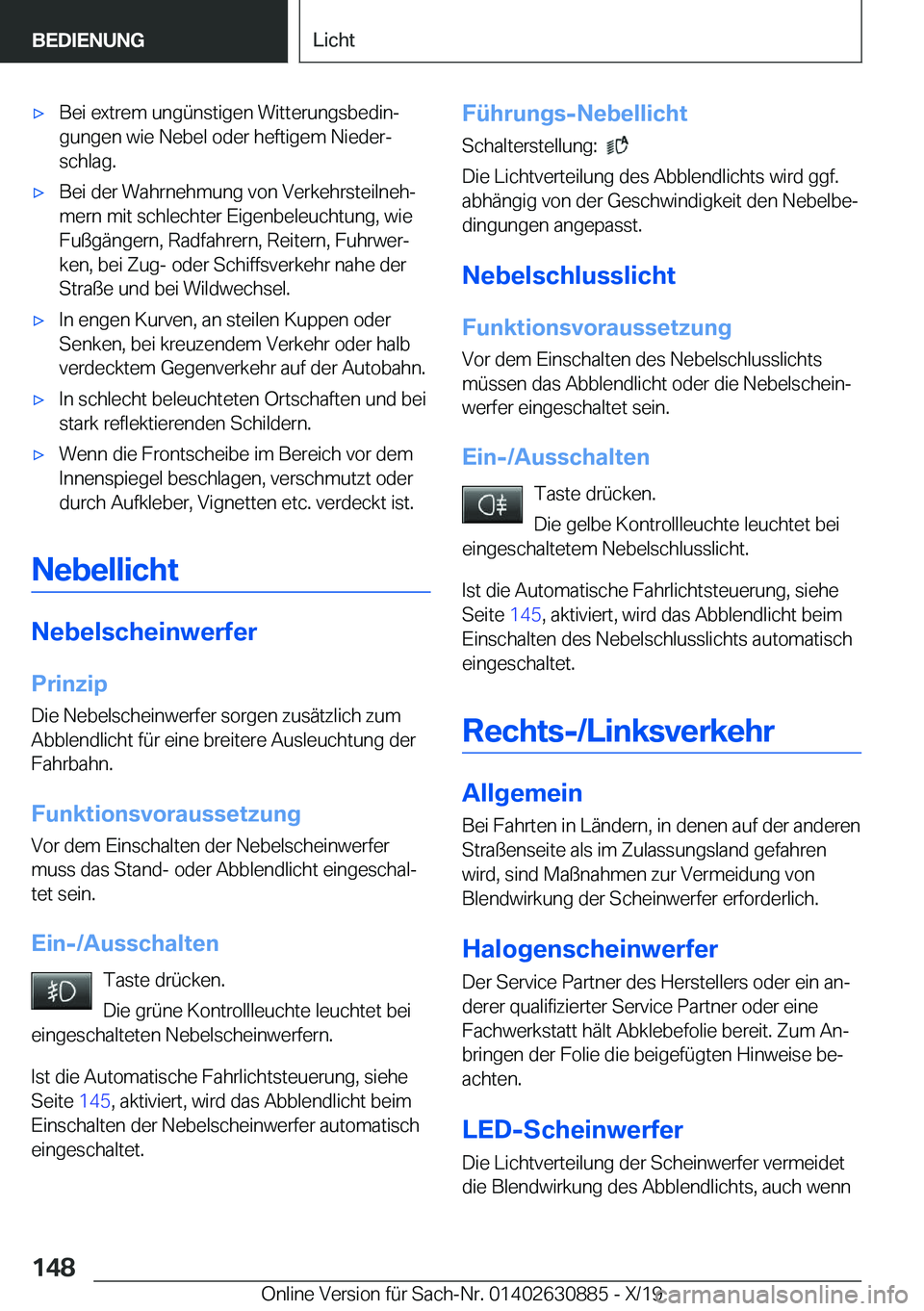BMW X2 2020  Betriebsanleitungen (in German) x�B�e�i��e�x�t�r�e�m��u�n�g�