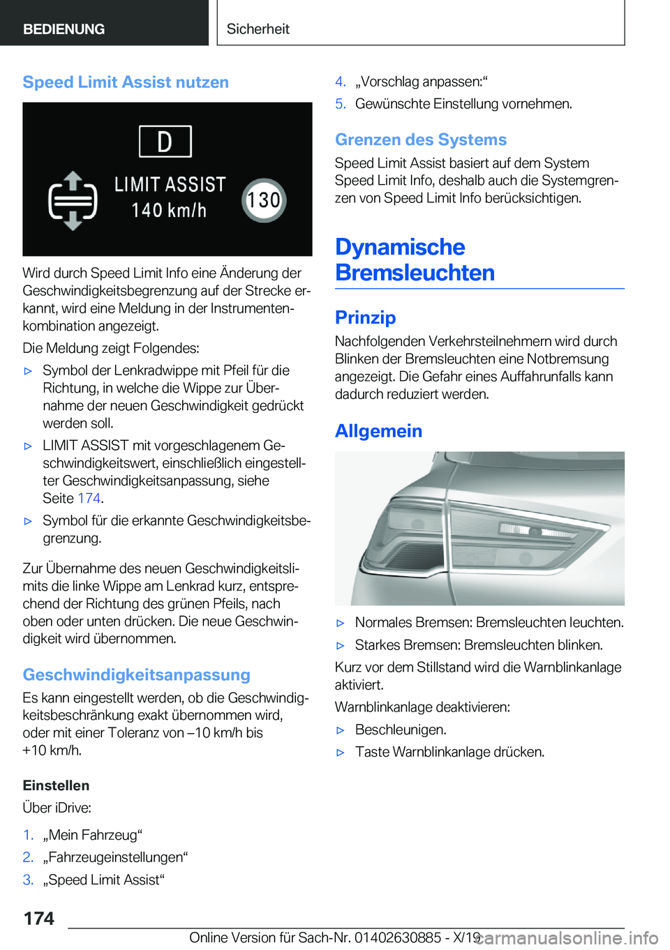 BMW X2 2020  Betriebsanleitungen (in German) �S�p�e�e�d��L�i�m�i�t��A�s�s�i�s�t��n�u�t�z�e�n
�W�i�r�d��d�u�r�c�h��S�p�e�e�d��L�i�m�i�t��I�n�f�o��e�i�n�e��