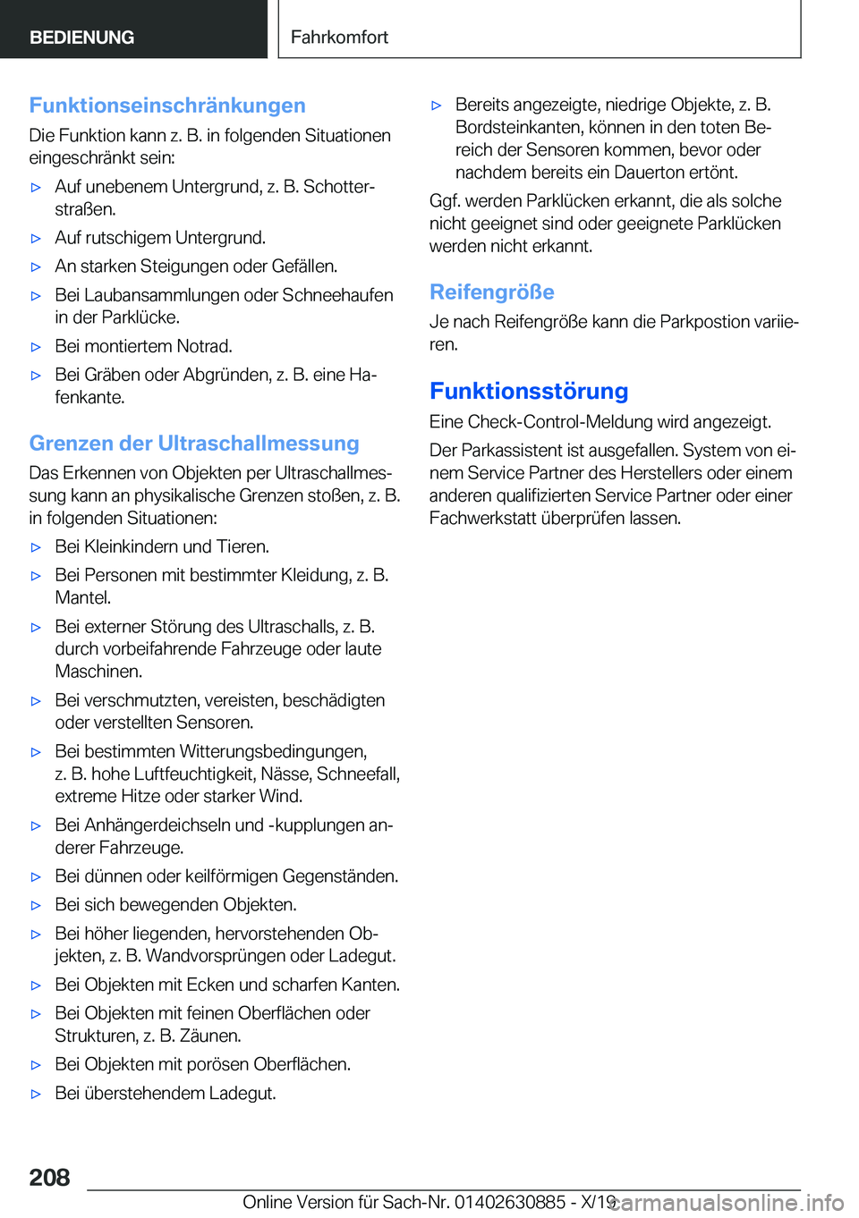 BMW X2 2020  Betriebsanleitungen (in German) �F�u�n�k�t�i�o�n�s�e�i�n�s�c�h�r�