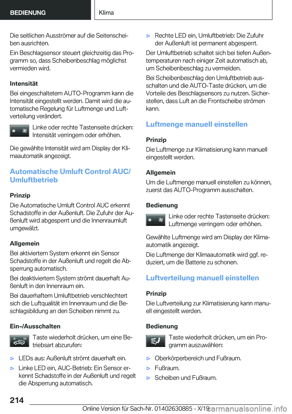 BMW X2 2020  Betriebsanleitungen (in German) �D�i�e��s�e�i�t�l�i�c�h�e�n��A�u�s�s�t�r�