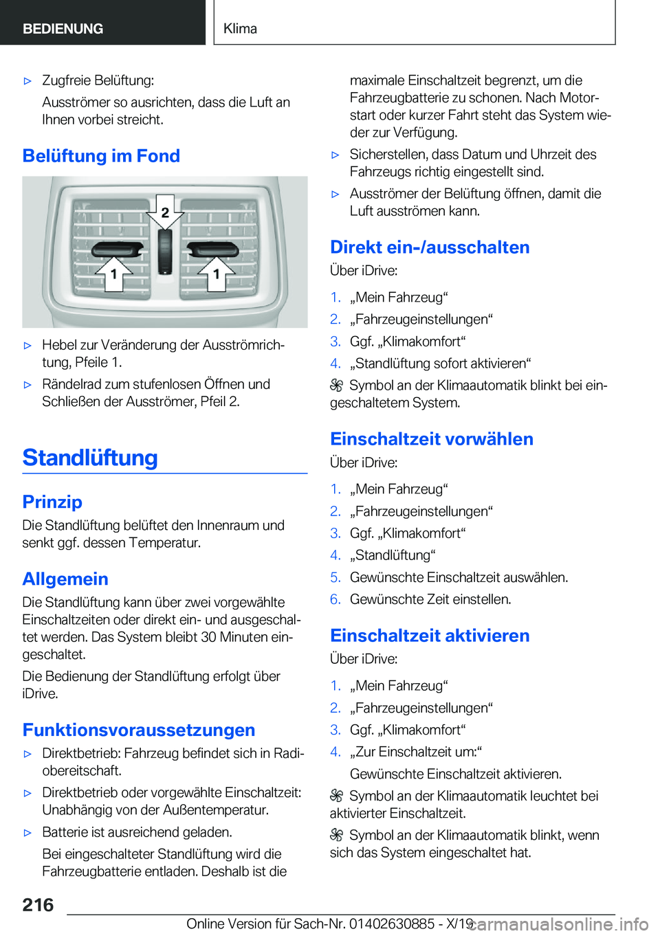 BMW X2 2020  Betriebsanleitungen (in German) x�Z�u�g�f�r�e�i�e��B�e�l�