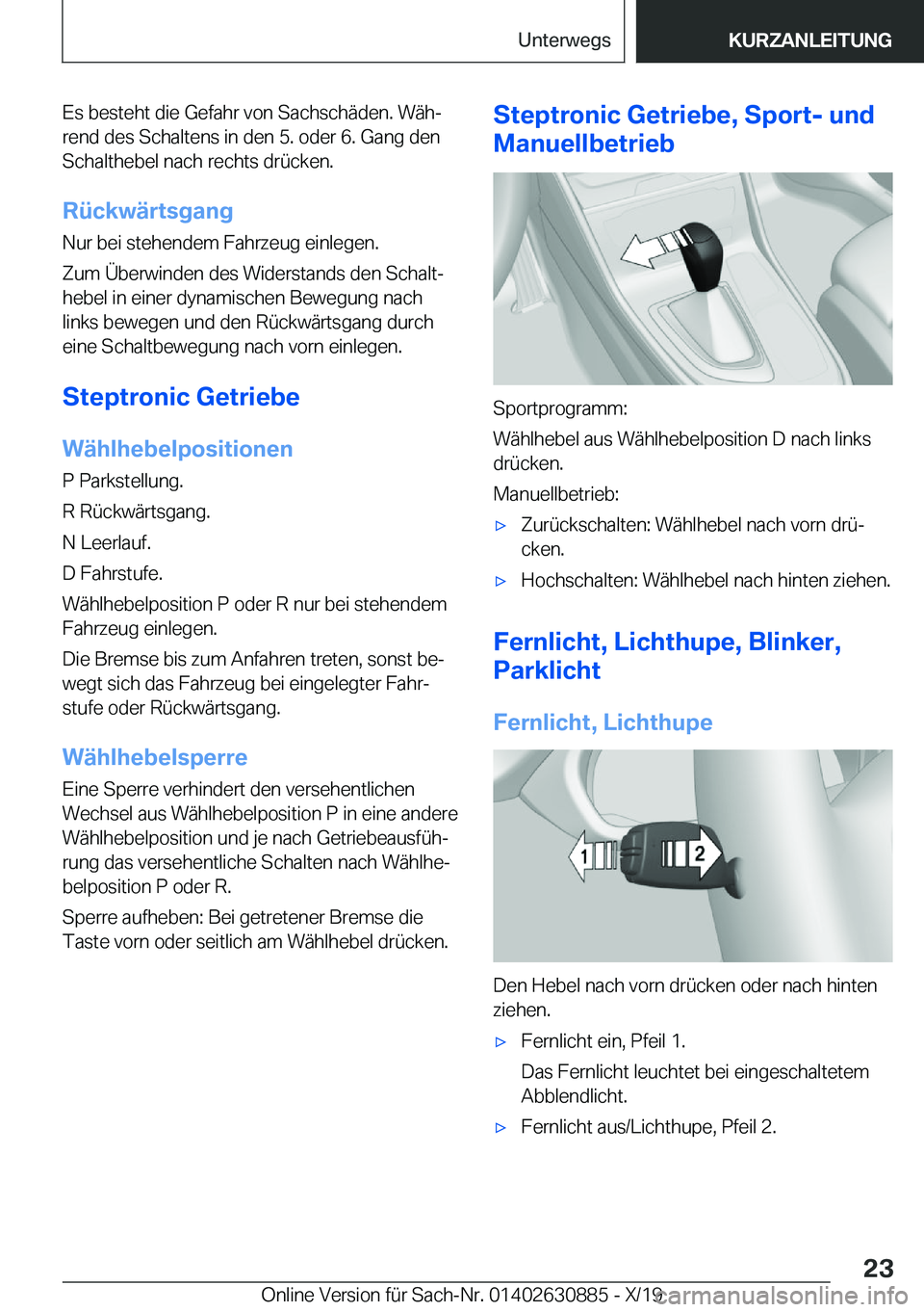 BMW X2 2020  Betriebsanleitungen (in German) �E�s��b�e�s�t�e�h�t��d�i�e��G�e�f�a�h�r��v�o�n��S�a�c�h�s�c�h�