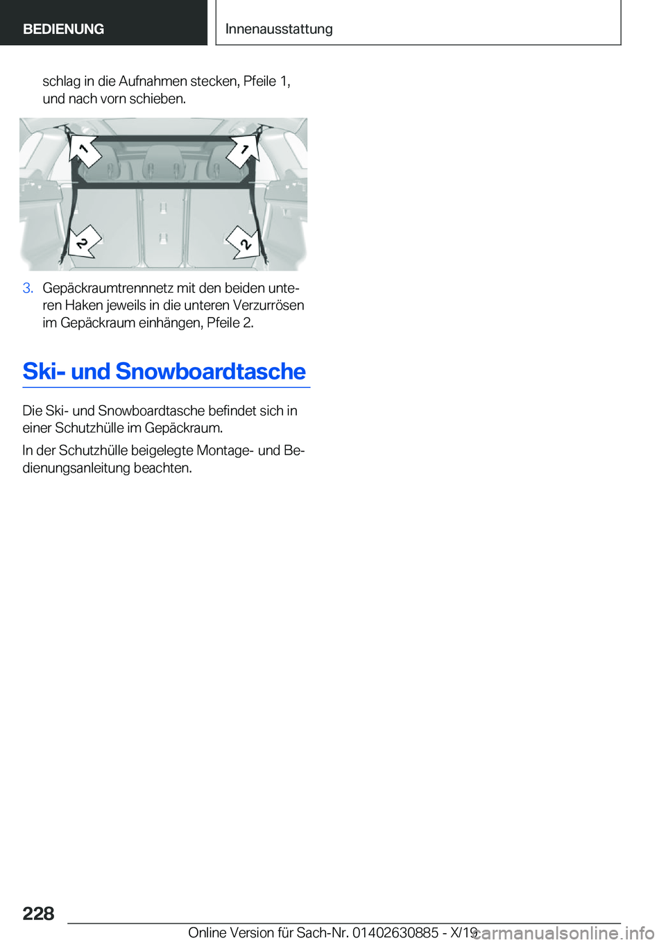BMW X2 2020  Betriebsanleitungen (in German) �s�c�h�l�a�g��i�n��d�i�e��A�u�f�n�a�h�m�e�n��s�t�e�c�k�e�n�,��P�f�e�i�l�e��1�,
�u�n�d��n�a�c�h��v�o�r�n��s�c�h�i�e�b�e�n�.�3�.�G�e�p�