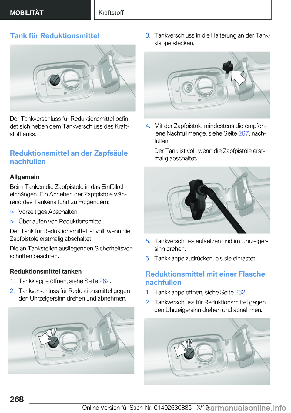 BMW X2 2020  Betriebsanleitungen (in German) �T�a�n�k��f�