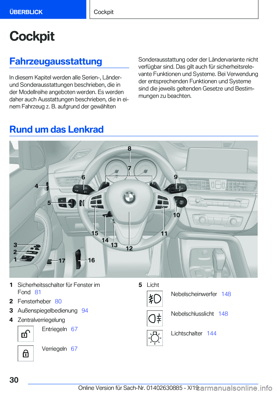 BMW X2 2020  Betriebsanleitungen (in German) �C�o�c�k�p�i�t�F�a�h�r�z�e�u�g�a�u�s�s�t�a�t�t�u�n�g
�I�n��d�i�e�s�e�m��K�a�p�i�t�e�l��w�e�r�d�e�n��a�l�l�e��S�e�r�i�e�n�-�,��L�