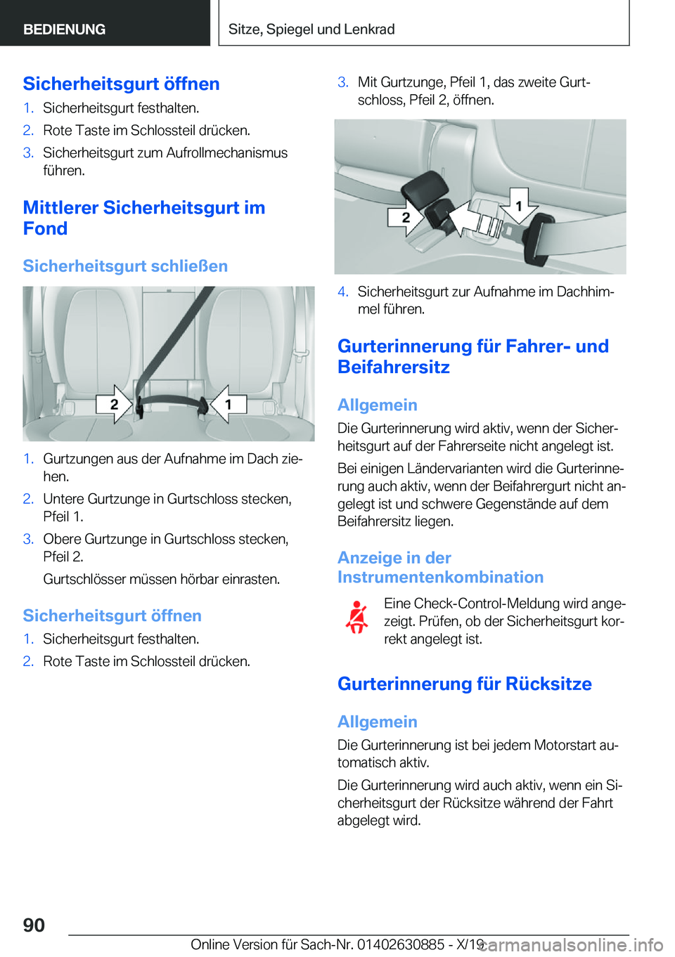BMW X2 2020  Betriebsanleitungen (in German) �S�i�c�h�e�r�h�e�i�t�s�g�u�r�t��