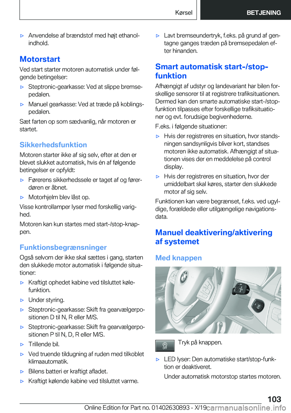 BMW X2 2020  InstruktionsbØger (in Danish) 'x�A�n�v�e�n�d�e�l�s�e��a�f��b�r�æ�n�d�s�t�o�f��m�e�d��h�
