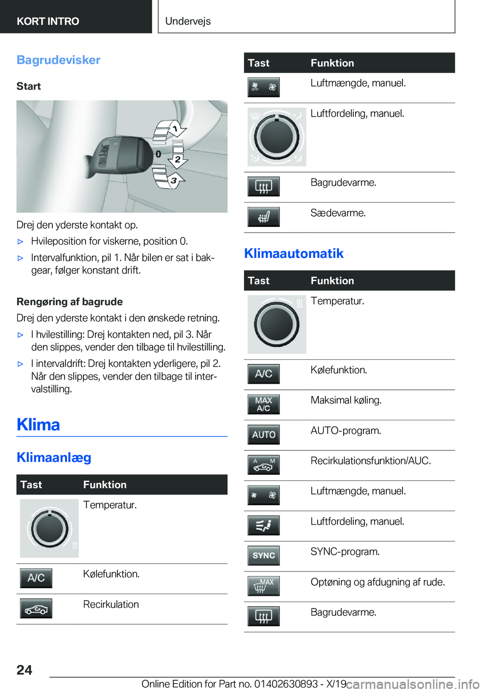 BMW X2 2020  InstruktionsbØger (in Danish) �B�a�g�r�u�d�e�v�i�s�k�e�r
�S�t�a�r�t
�D�r�e�j��d�e�n��y�d�e�r�s�t�e��k�o�n�t�a�k�t��o�p�.
'x�H�v�i�l�e�p�o�s�i�t�i�o�n��f�o�r��v�i�s�k�e�r�n�e�,��p�o�s�i�t�i�o�n��0�.'x�I�n�t�e�r�v�a�