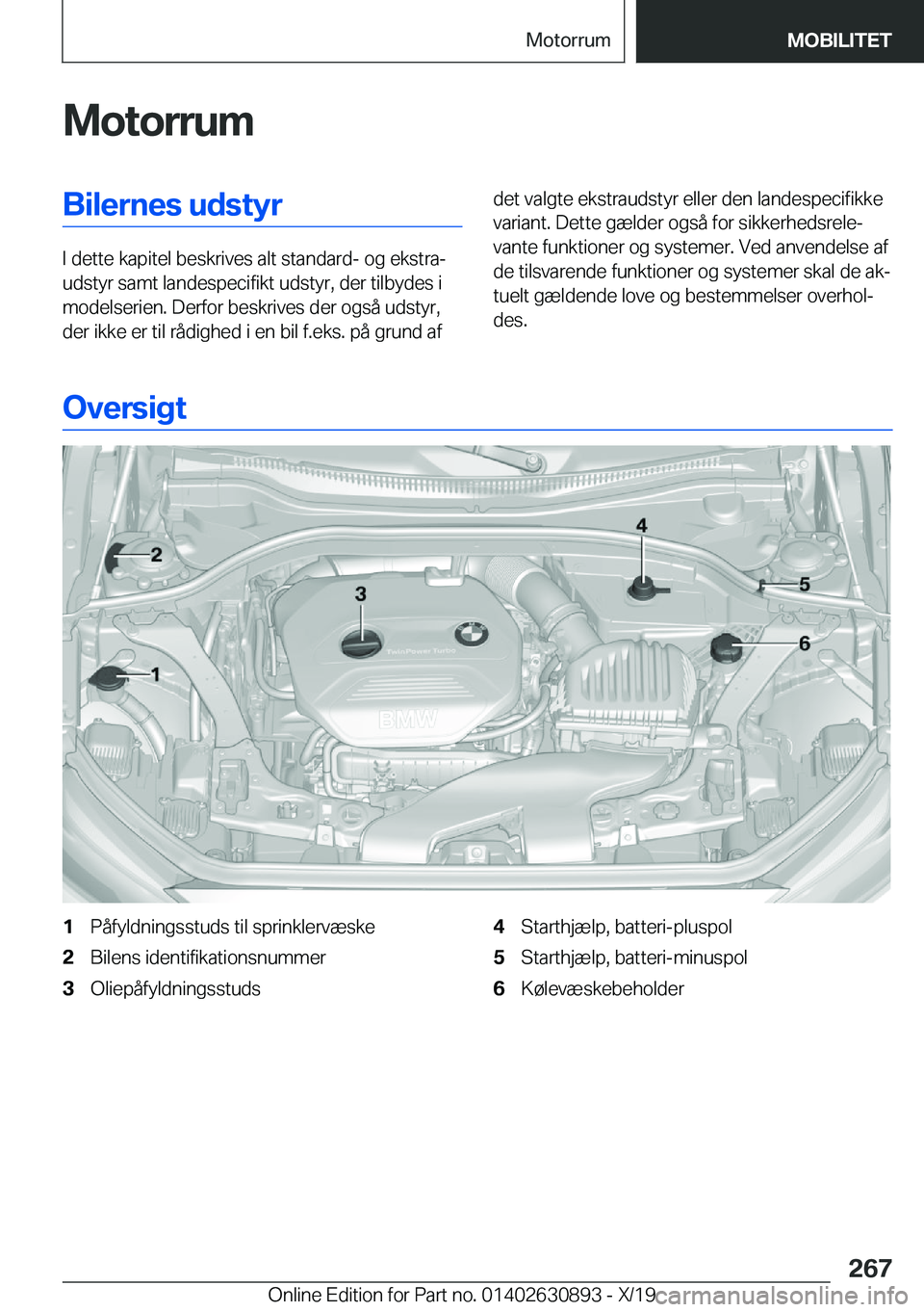 BMW X2 2020  InstruktionsbØger (in Danish) �M�o�t�o�r�r�u�m�B�i�l�e�r�n�e�s��u�d�s�t�y�r
�I��d�e�t�t�e��k�a�p�i�t�e�l��b�e�s�k�r�i�v�e�s��a�l�t��s�t�a�n�d�a�r�d�-��o�g��e�k�s�t�r�aj
�u�d�s�t�y�r��s�a�m�t��l�a�n�d�e�s�p�e�c�i�f�i�k�t