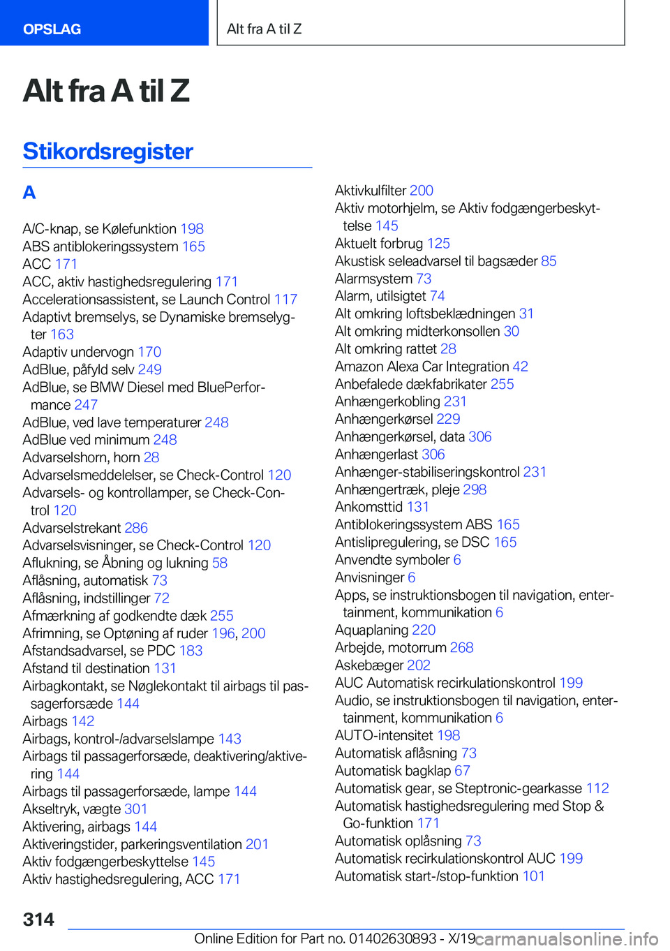 BMW X2 2020  InstruktionsbØger (in Danish) �A�l�t��f�r�a��A��t�i�l��Z�S�t�i�k�o�r�d�s�r�e�g�i�s�t�e�r�A�A�/�C�-�k�n�a�p�,��s�e��K�