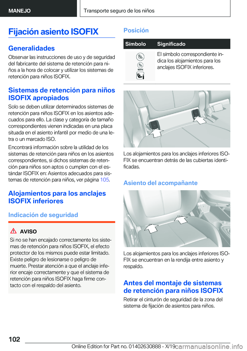 BMW X2 2020  Manuales de Empleo (in Spanish) �F�i�j�a�c�i�