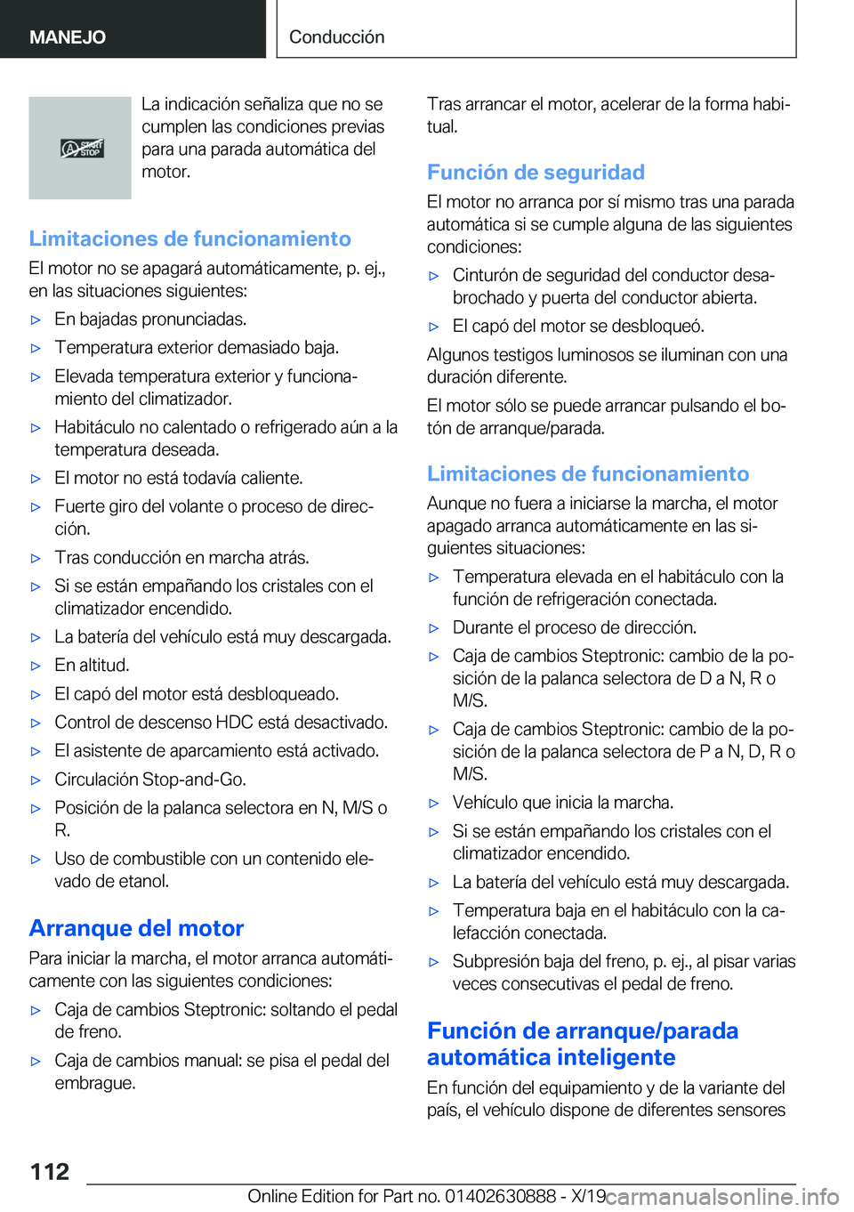 BMW X2 2020  Manuales de Empleo (in Spanish) �L�a��i�n�d�i�c�a�c�i�