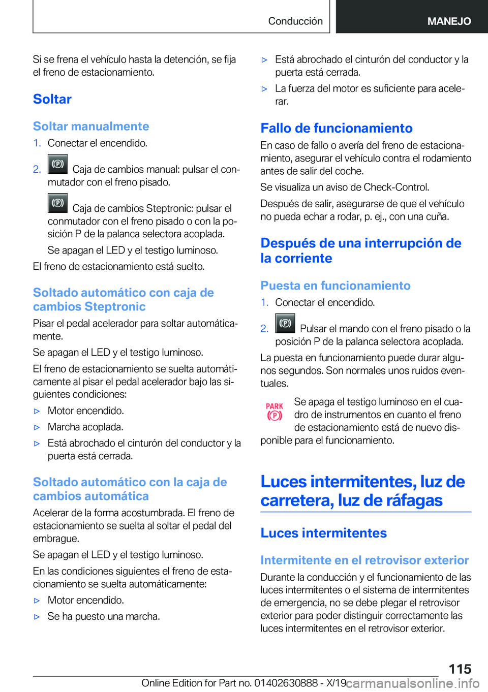 BMW X2 2020  Manuales de Empleo (in Spanish) �S�i��s�e��f�r�e�n�a��e�l��v�e�h�