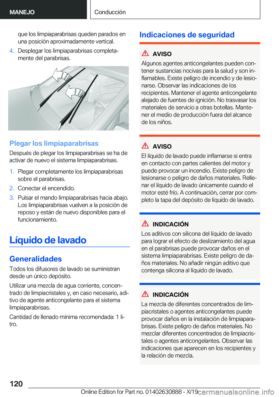 BMW X2 2020  Manuales de Empleo (in Spanish) �q�u�e��l�o�s��l�i�m�p�i�a�p�a�r�a�b�r�i�s�a�s��q�u�e�d�e�n��p�a�r�a�d�o�s��e�n
�u�n�a��p�o�s�i�c�i�