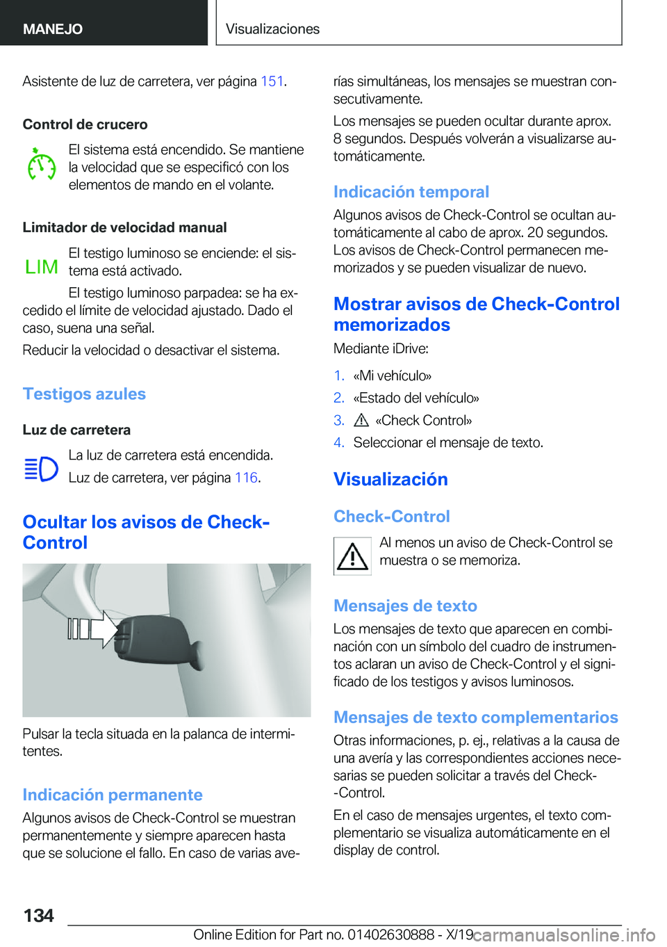 BMW X2 2020  Manuales de Empleo (in Spanish) �A�s�i�s�t�e�n�t�e��d�e��l�u�z��d�e��c�a�r�r�e�t�e�r�a�,��v�e�r��p�
