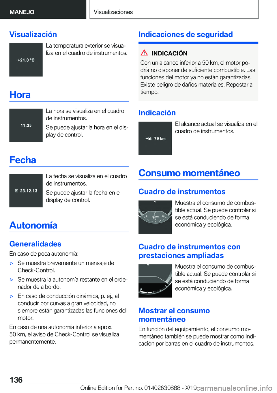 BMW X2 2020  Manuales de Empleo (in Spanish) �V�i�s�u�a�l�i�z�a�c�i�