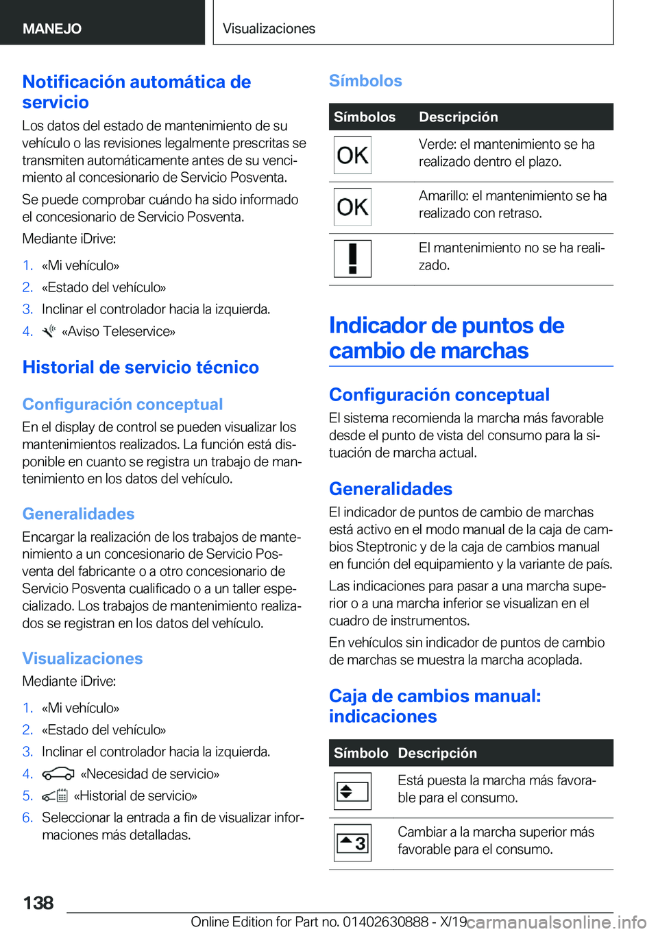 BMW X2 2020  Manuales de Empleo (in Spanish) �N�o�t�i�f�i�c�a�c�i�