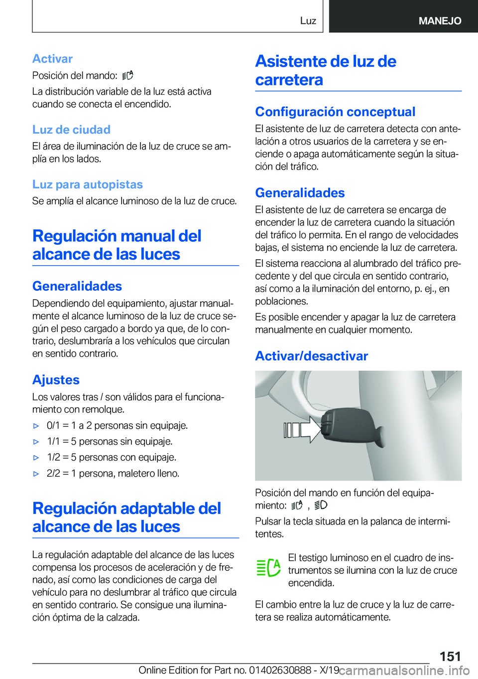 BMW X2 2020  Manuales de Empleo (in Spanish) �A�c�t�i�v�a�r�P�o�s�i�c�i�