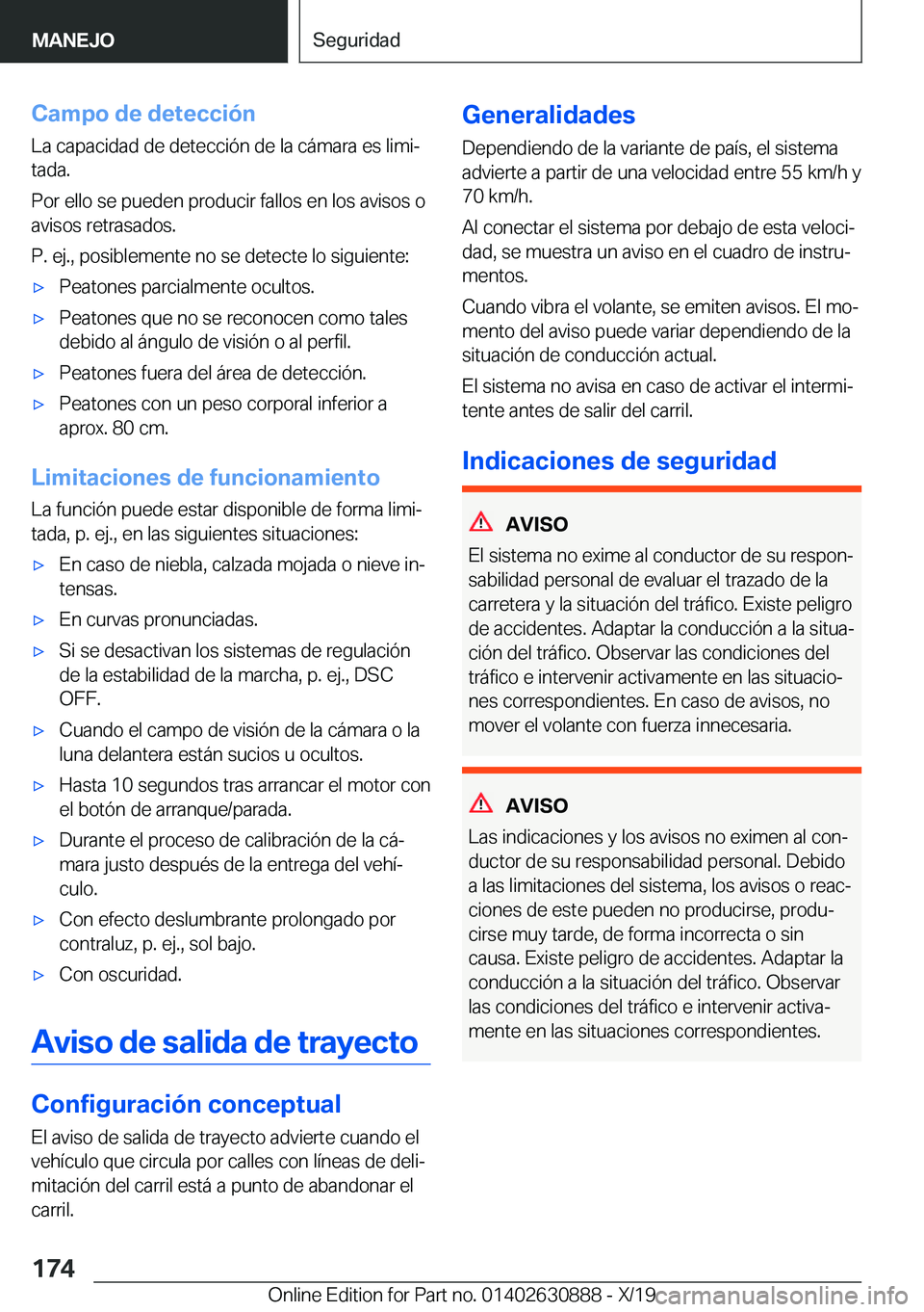 BMW X2 2020  Manuales de Empleo (in Spanish) �C�a�m�p�o��d�e��d�e�t�e�c�c�i�
