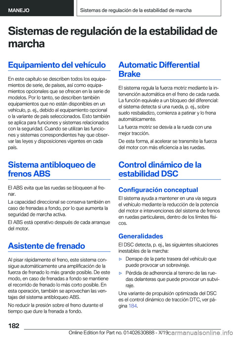 BMW X2 2020  Manuales de Empleo (in Spanish) �S�i�s�t�e�m�a�s��d�e��r�e�g�u�l�a�c�i�