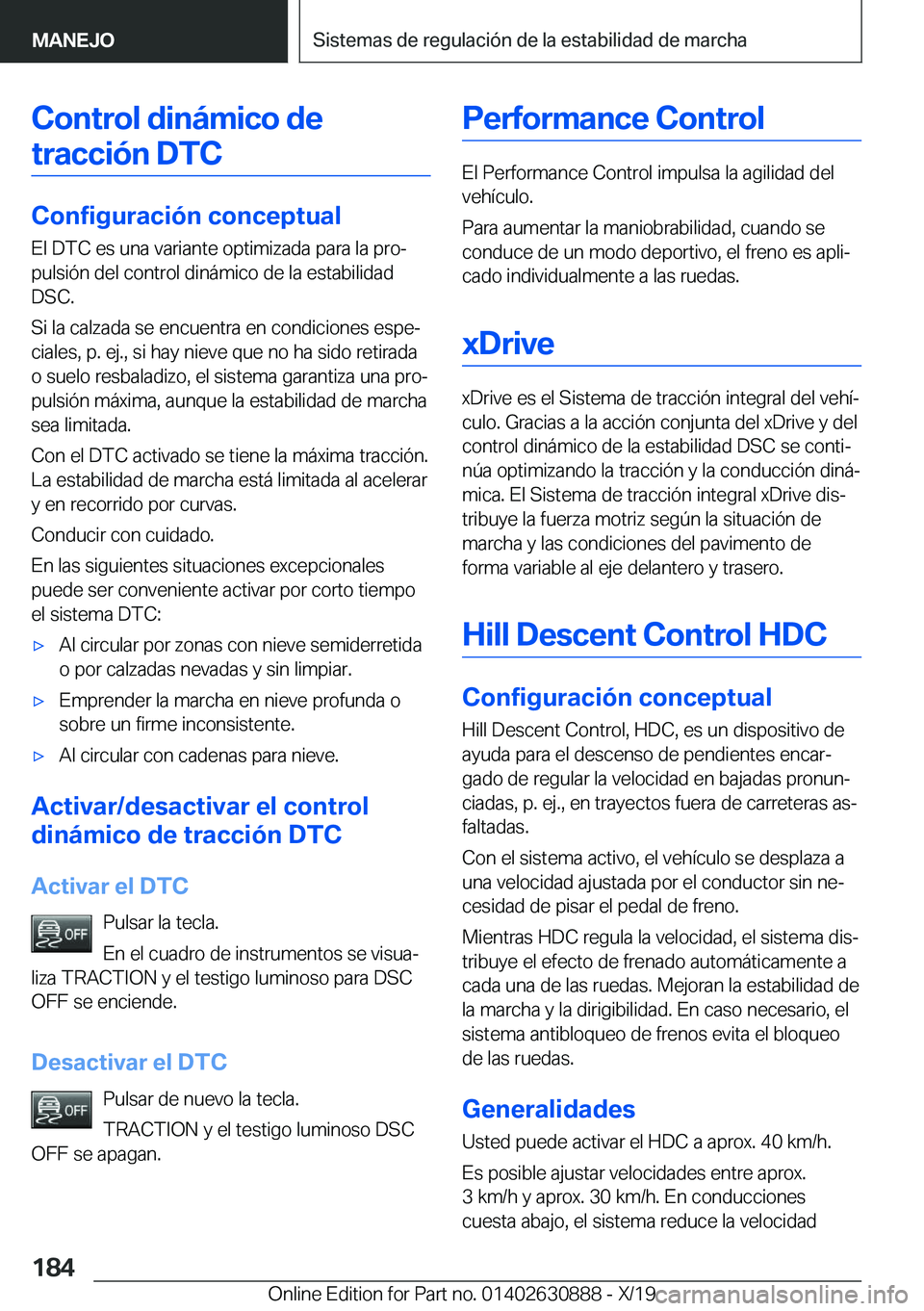 BMW X2 2020  Manuales de Empleo (in Spanish) �C�o�n�t�r�o�l��d�i�n�
