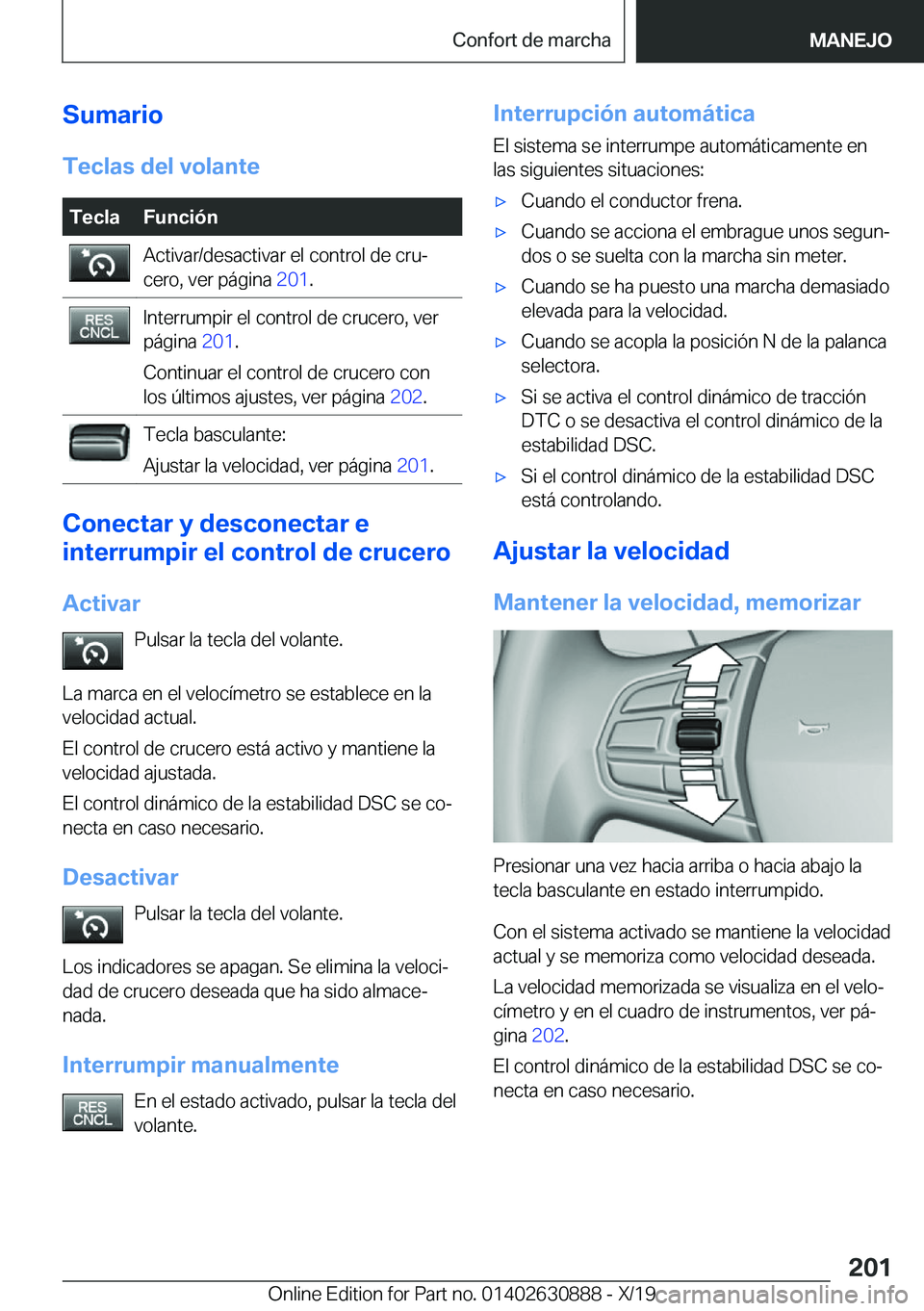 BMW X2 2020  Manuales de Empleo (in Spanish) �S�u�m�a�r�i�o�T�e�c�l�a�s��d�e�l��v�o�l�a�n�t�e�T�e�c�l�a�F�u�n�c�i�