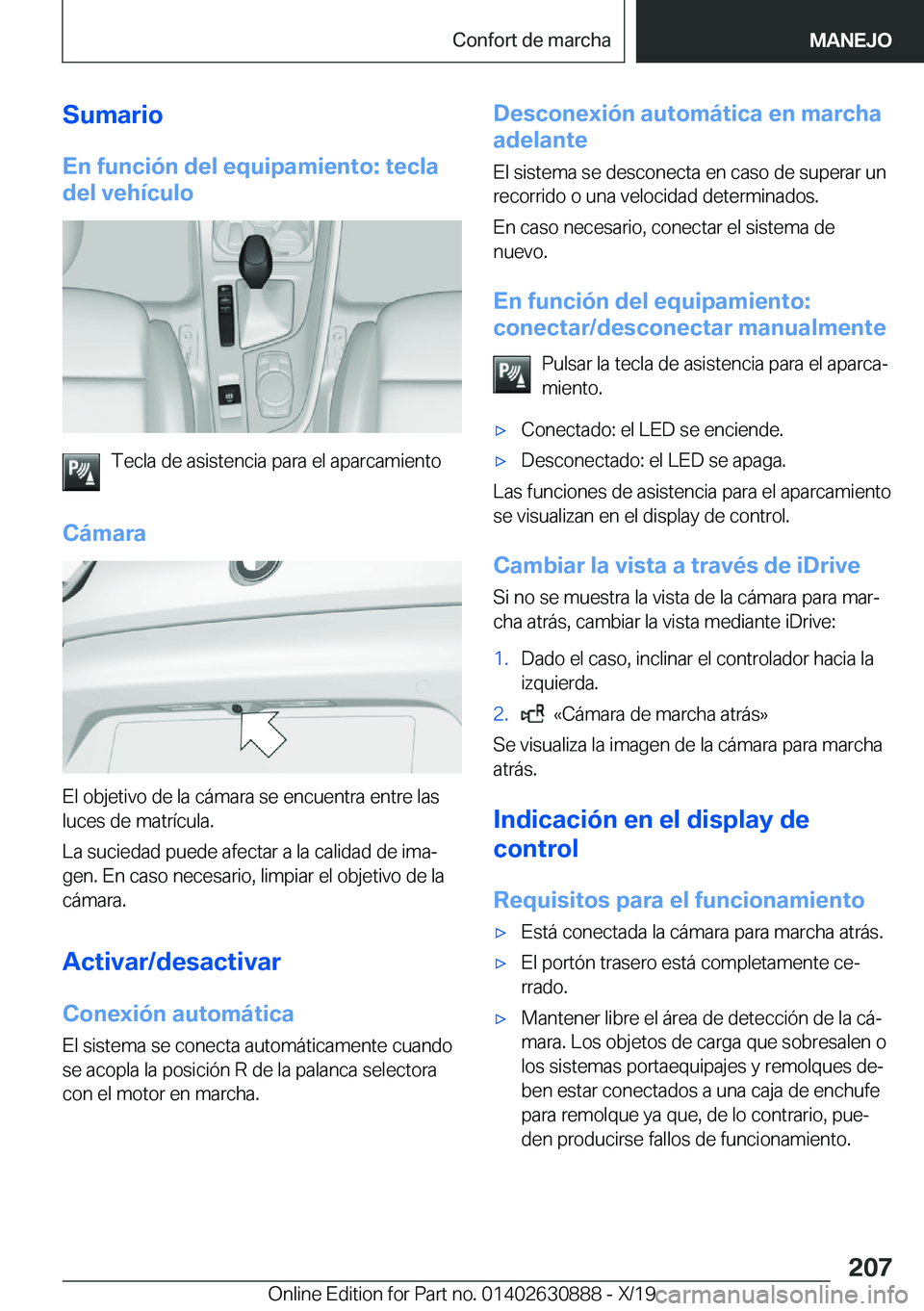 BMW X2 2020  Manuales de Empleo (in Spanish) �S�u�m�a�r�i�o�E�n��f�u�n�c�i�