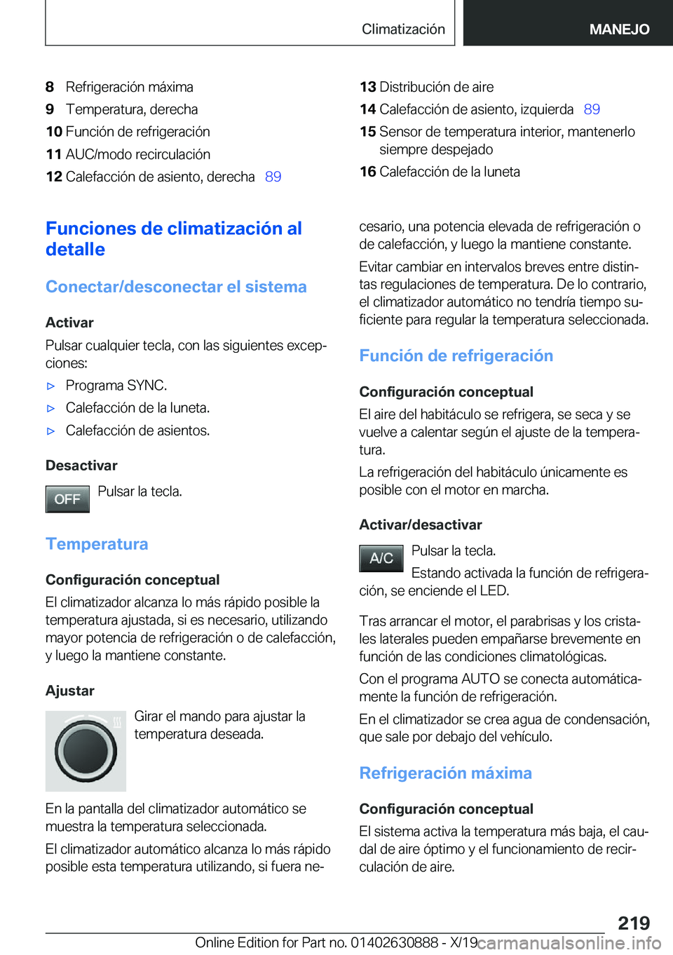 BMW X2 2020  Manuales de Empleo (in Spanish) �8�R�e�f�r�i�g�e�r�a�c�i�