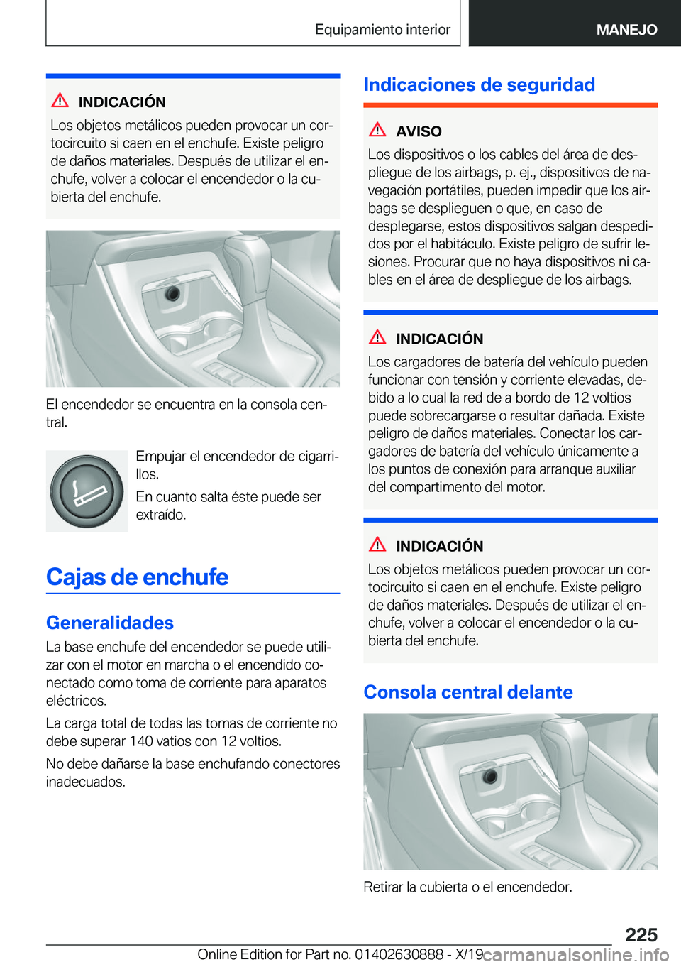 BMW X2 2020  Manuales de Empleo (in Spanish) �I�N�D�I�C�A�C�I�