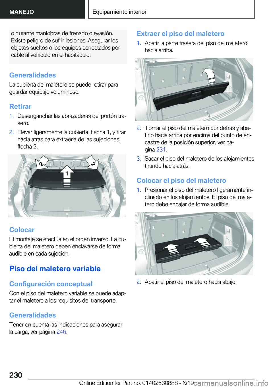 BMW X2 2020  Manuales de Empleo (in Spanish) �o��d�u�r�a�n�t�e��m�a�n�i�o�b�r�a�s��d�e��f�r�e�n�a�d�o��o��e�v�a�s�i�