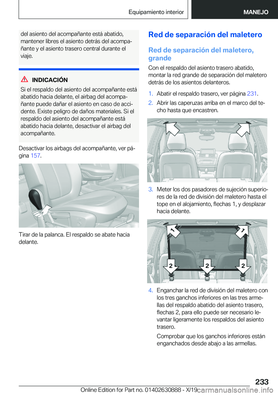 BMW X2 2020  Manuales de Empleo (in Spanish) �d�e�l��a�s�i�e�n�t�o��d�e�l��a�c�o�m�p�a�