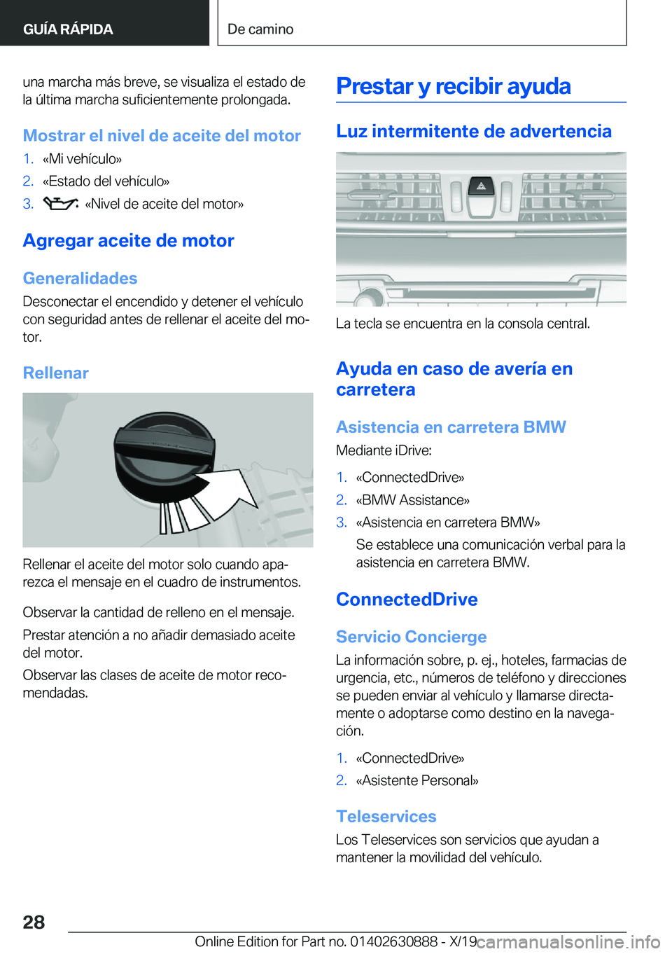 BMW X2 2020  Manuales de Empleo (in Spanish) �u�n�a��m�a�r�c�h�a��m�
