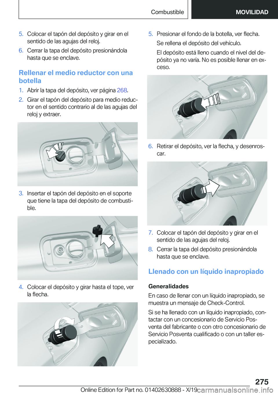 BMW X2 2020  Manuales de Empleo (in Spanish) �5�.�C�o�l�o�c�a�r��e�l��t�a�p�