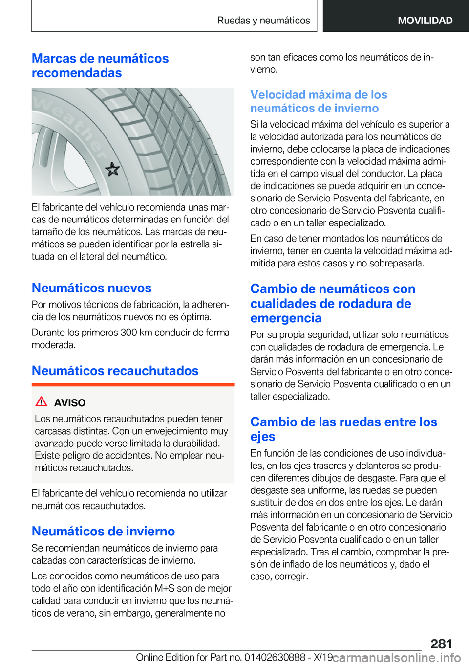 BMW X2 2020  Manuales de Empleo (in Spanish) �M�a�r�c�a�s��d�e��n�e�u�m�