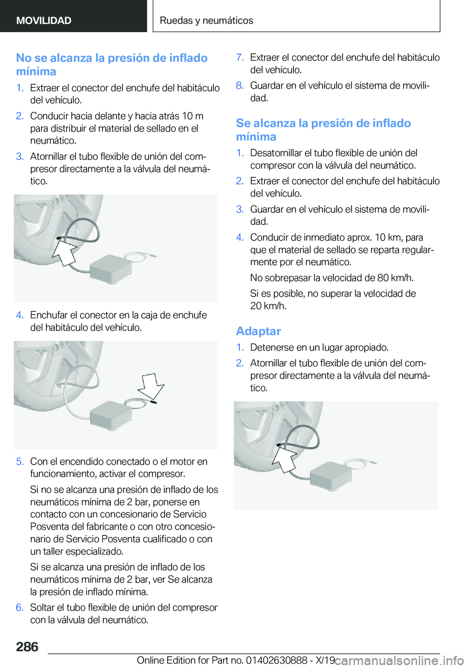 BMW X2 2020  Manuales de Empleo (in Spanish) �N�o��s�e��a�l�c�a�n�z�a��l�a��p�r�e�s�i�
