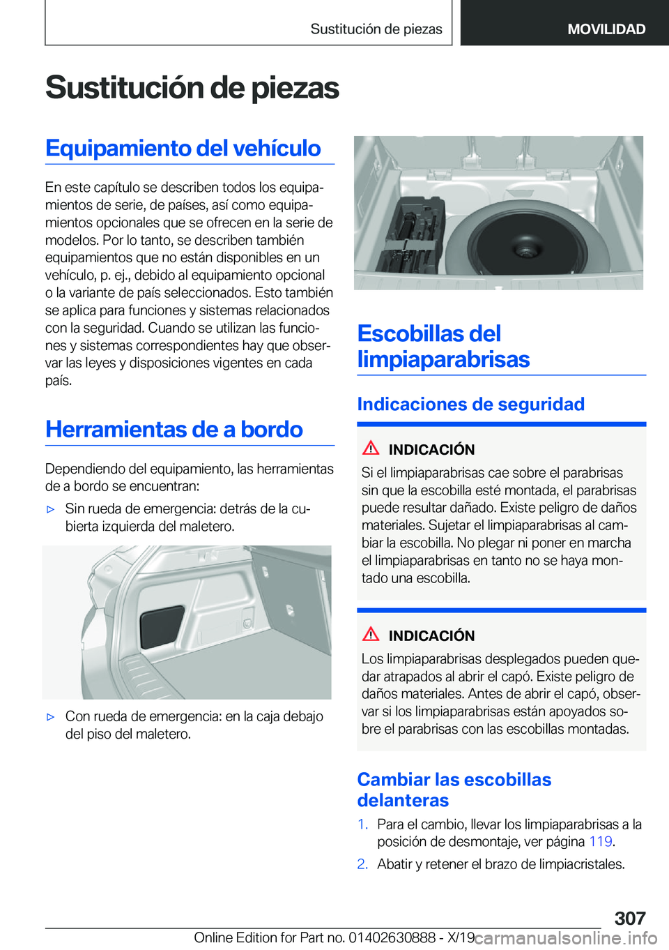 BMW X2 2020  Manuales de Empleo (in Spanish) �S�u�s�t�i�t�u�c�i�