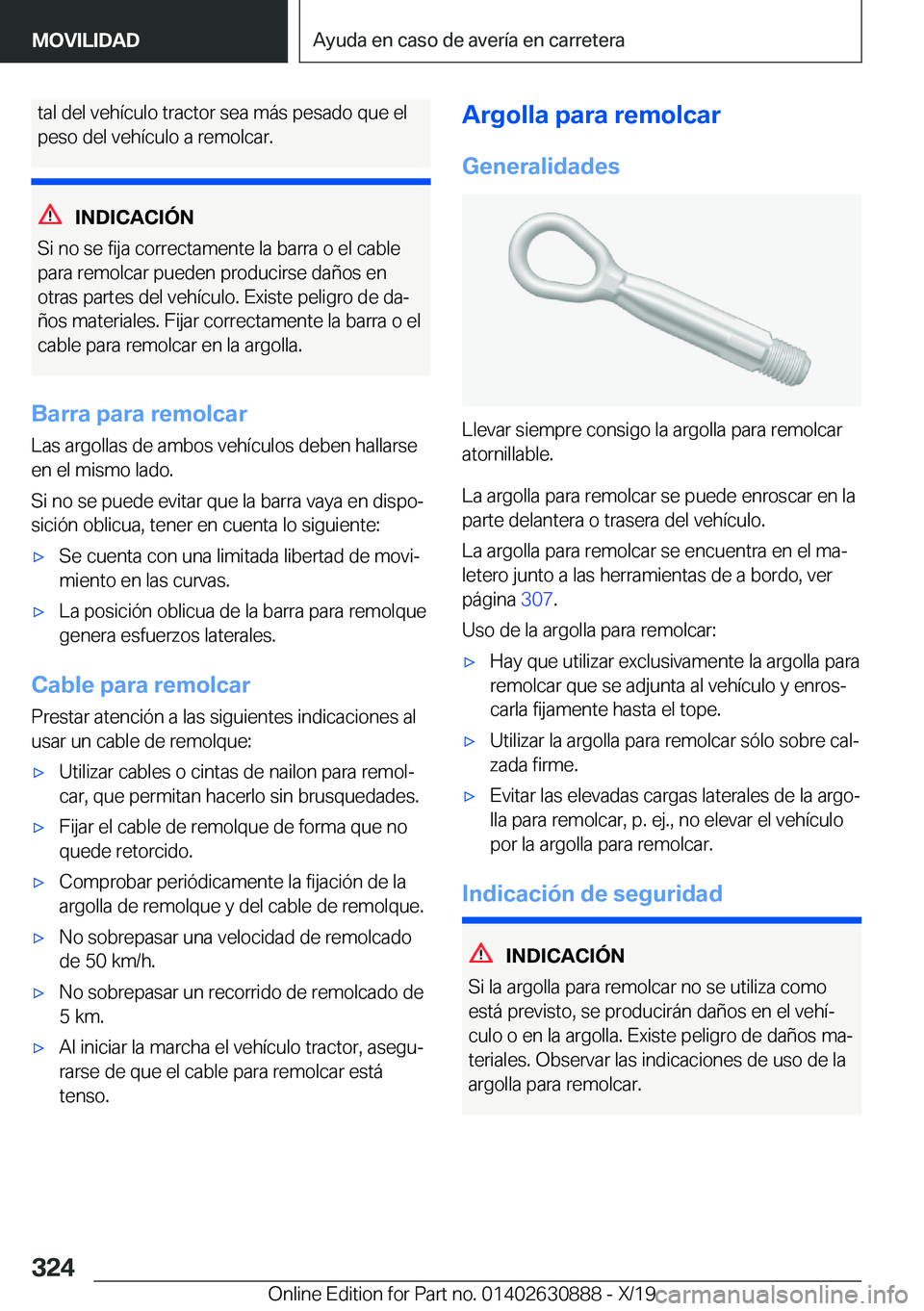 BMW X2 2020  Manuales de Empleo (in Spanish) �t�a�l��d�e�l��v�e�h�
