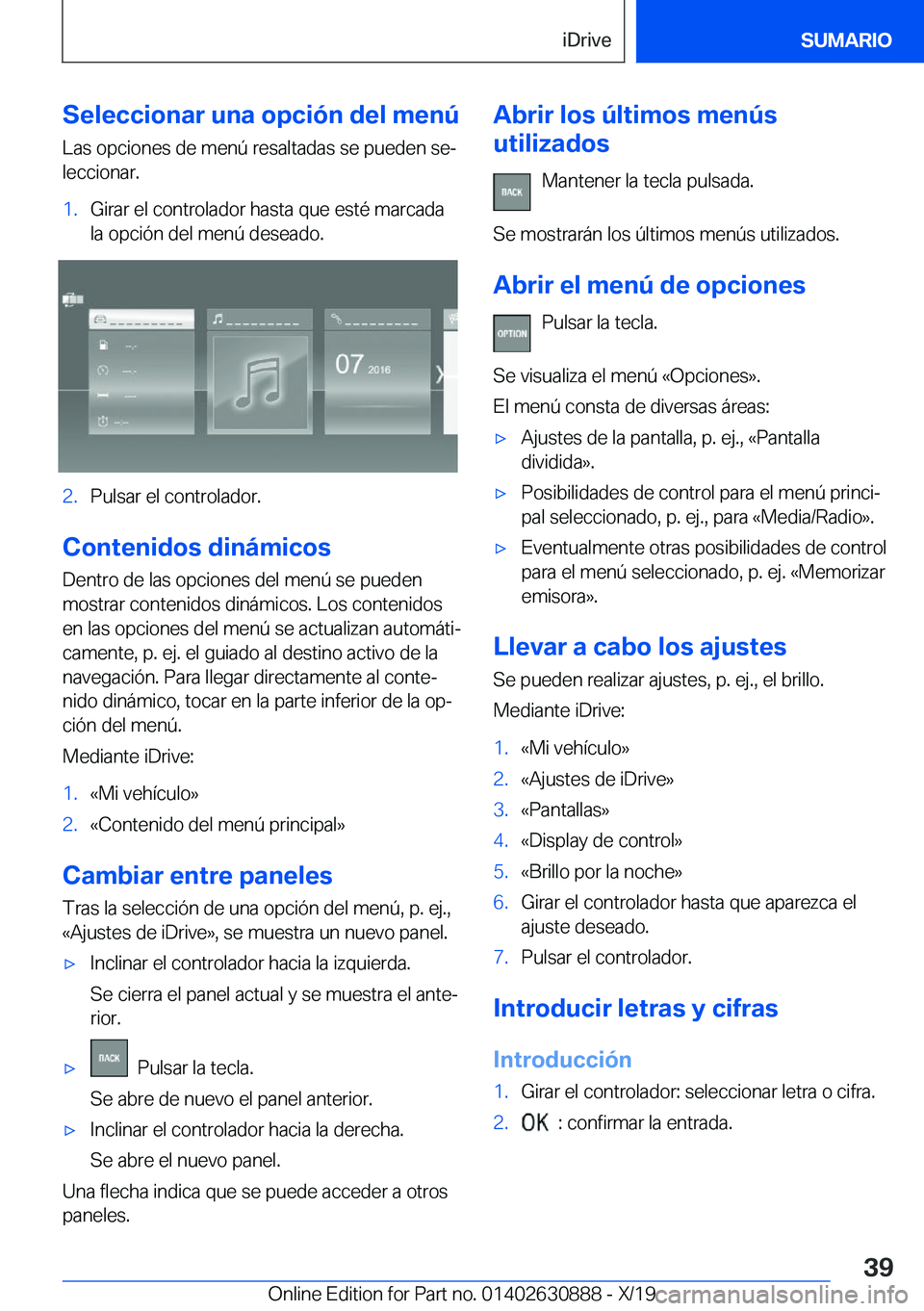 BMW X2 2020  Manuales de Empleo (in Spanish) �S�e�l�e�c�c�i�o�n�a�r��u�n�a��o�p�c�i�